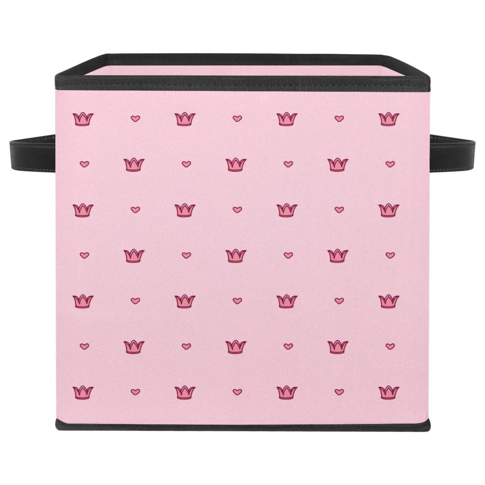 Cube organisateur en tissu rose pour rangement de vêtements et de livres à la maison