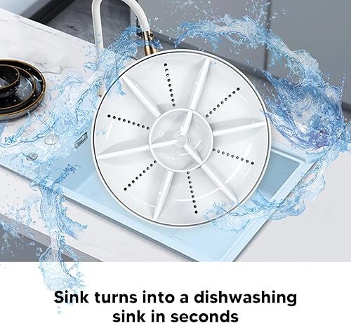 Miniatura 4 de Lavadora portátil, lavadora de fregadero, mini lavadora, lavavajillas portátil para fregadero, lavadora portátil para fregadero para el hogar (rojo)