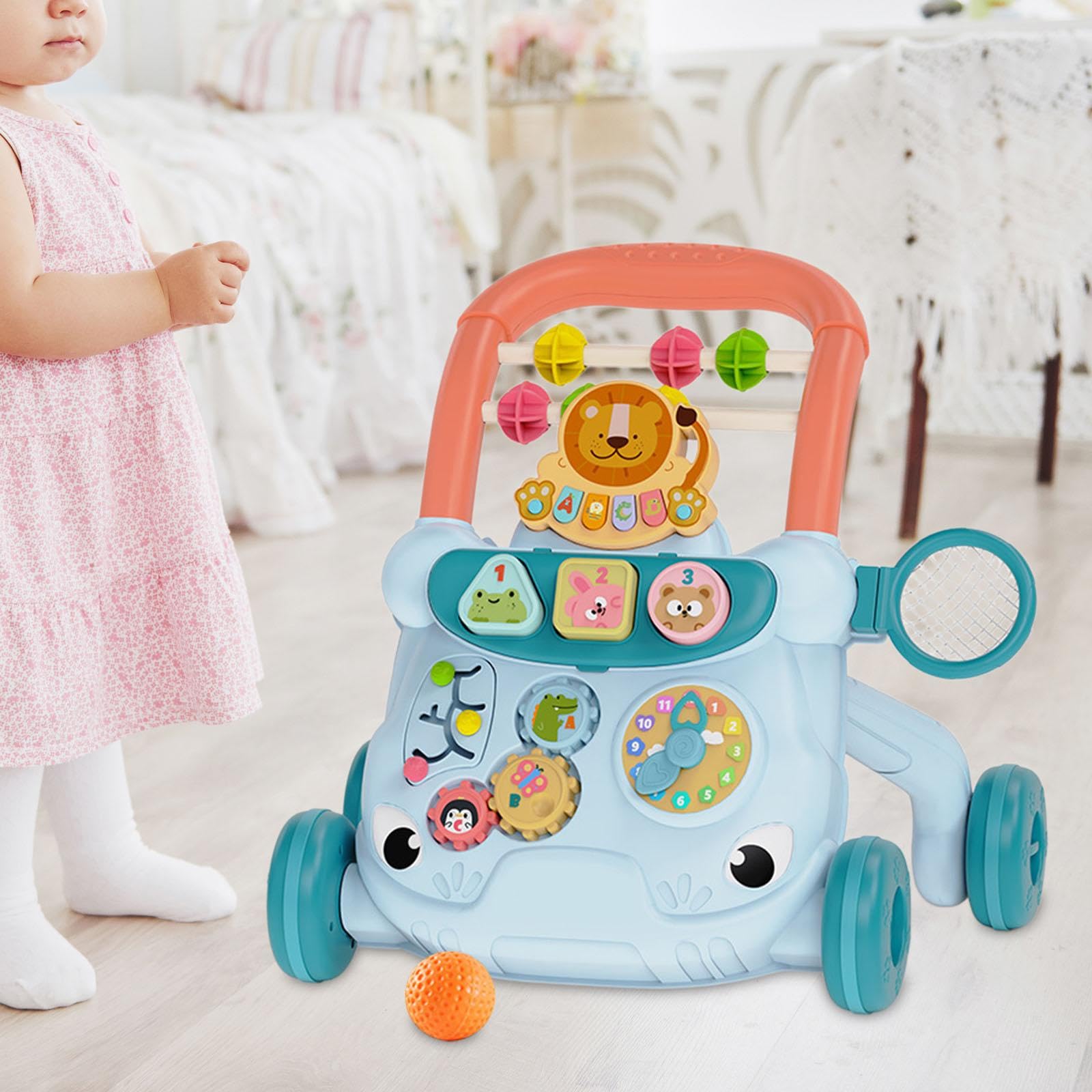 Sharplace Girello per Neonati con Musica, Centro attività per La Prima Infanzia, Giocattolo per Camminare per Bambini E Bambine, Blu