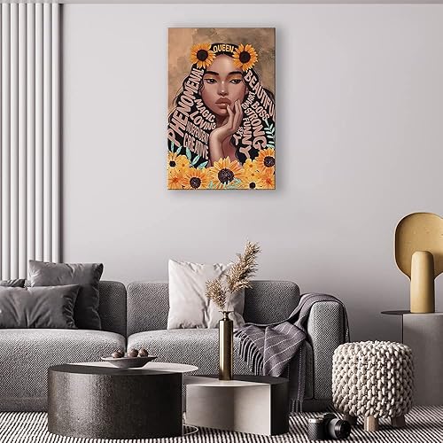 Miniatura 2 de Arte de pared para mujeres negras, arte de pared afroamericano, lienzo de baño para niñas negras, póster inspirador para niñas, lindas imágenes