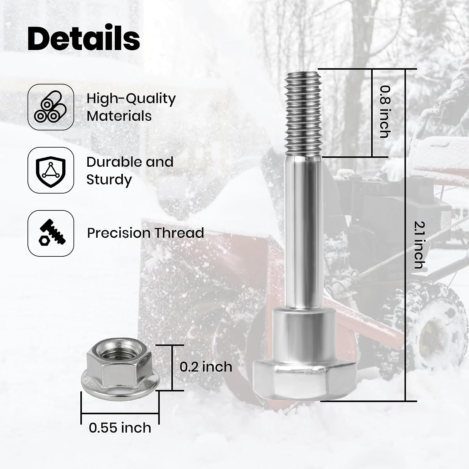 SINTIKI 10 Pack Upgraded 90102732010 Snow Blower Shear Pins and Nuts Kit fits for Honda Snow Blower HS1132 HS50 HS55 HS624 HS70 HS724 HS80 HS828