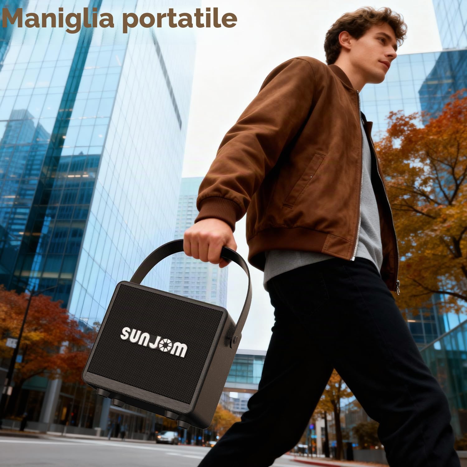 Altoparlante Bluetooth retrò, wireless, subwoofer da 105 mm, BT 5.3 con EQ, accoppiamento TWS, tipo C, scheda TF e USB, per feste all'aperto e casa