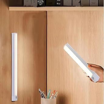 Wireless Magnetic USB Rechargeable LED Motion Sensor Light Strip 50cm Battery Powered Under Cabinet Lighting for Closet Wardrobe Kitchen Bedroom Stairs Hallway Indoor Night Light