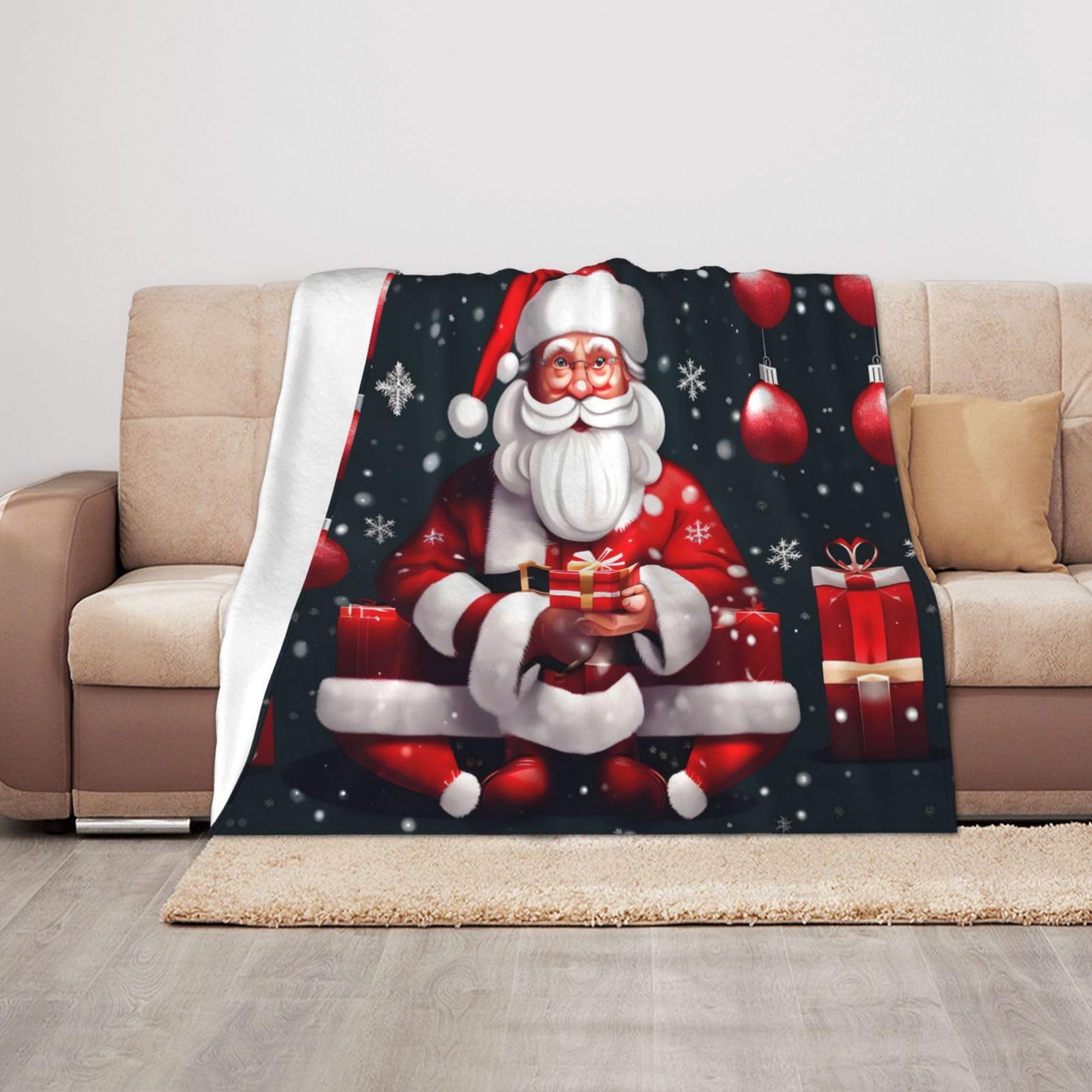 Couverture Père Noël douce contre le froid hivernal des adultes
