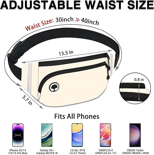 Miniatura 6 de Riñoneras para mujeres y hombres, Beige, A la moda