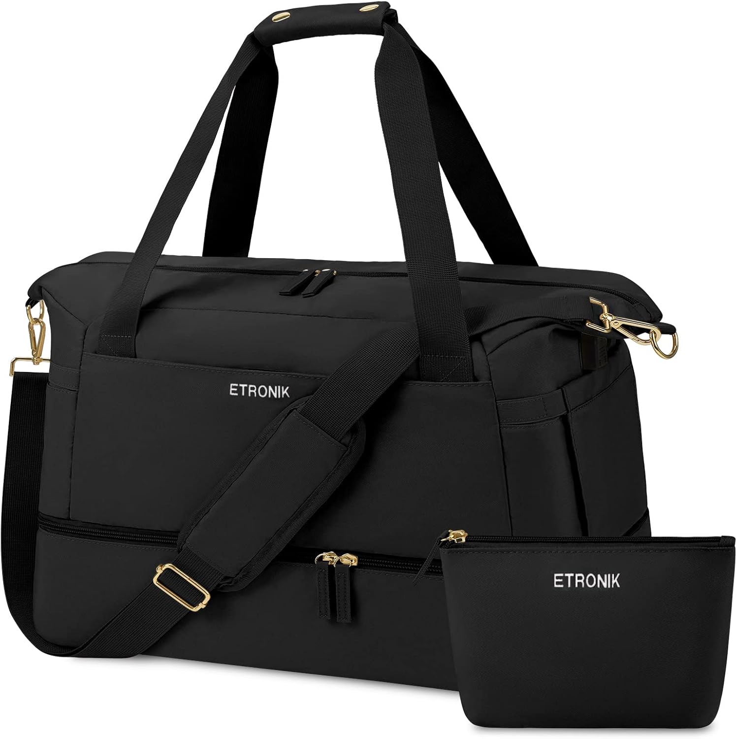 Weekender Bag for Women, Travel Bag with Shoe Compartment & USB