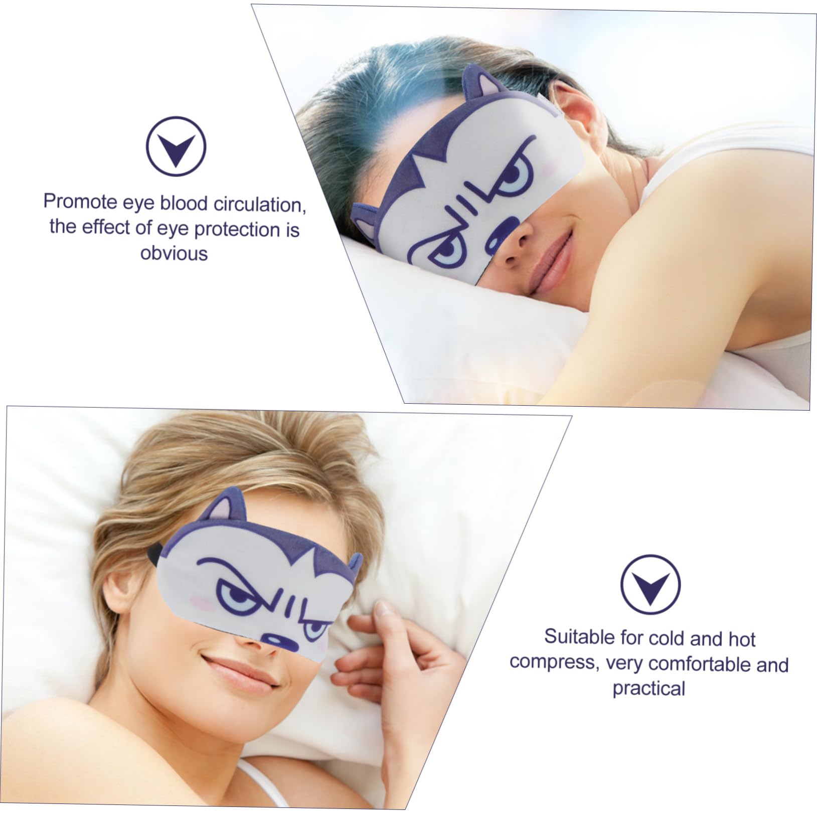 20 Pièces Masque de sommeil masques pour les yeux fille joli masque pour les yeux pour melasommeill patch yeux sieste bandeau dormir les yeux bandés polyester