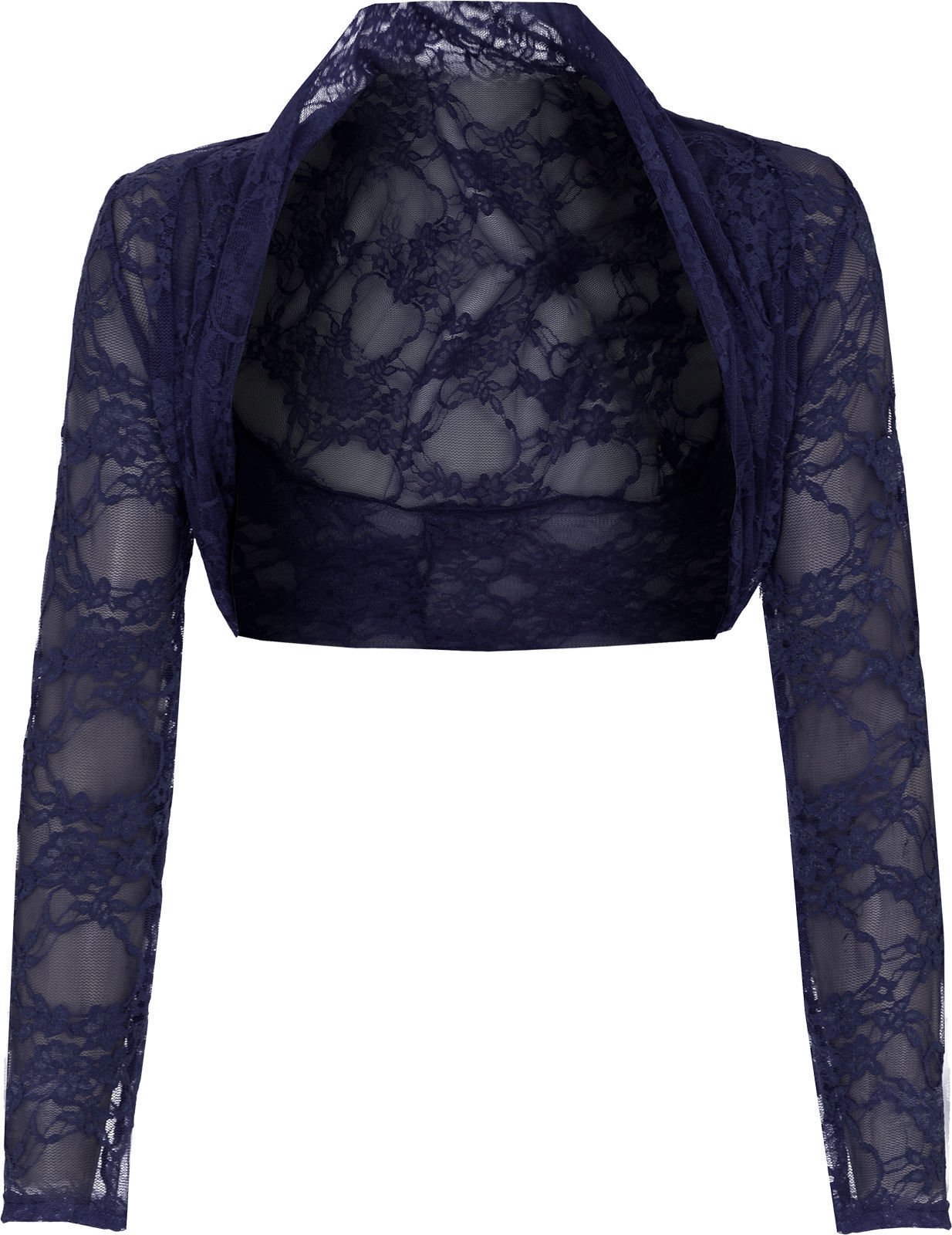 ZEE FASHION Womens Ladies LACE Shrug Bolero Blue