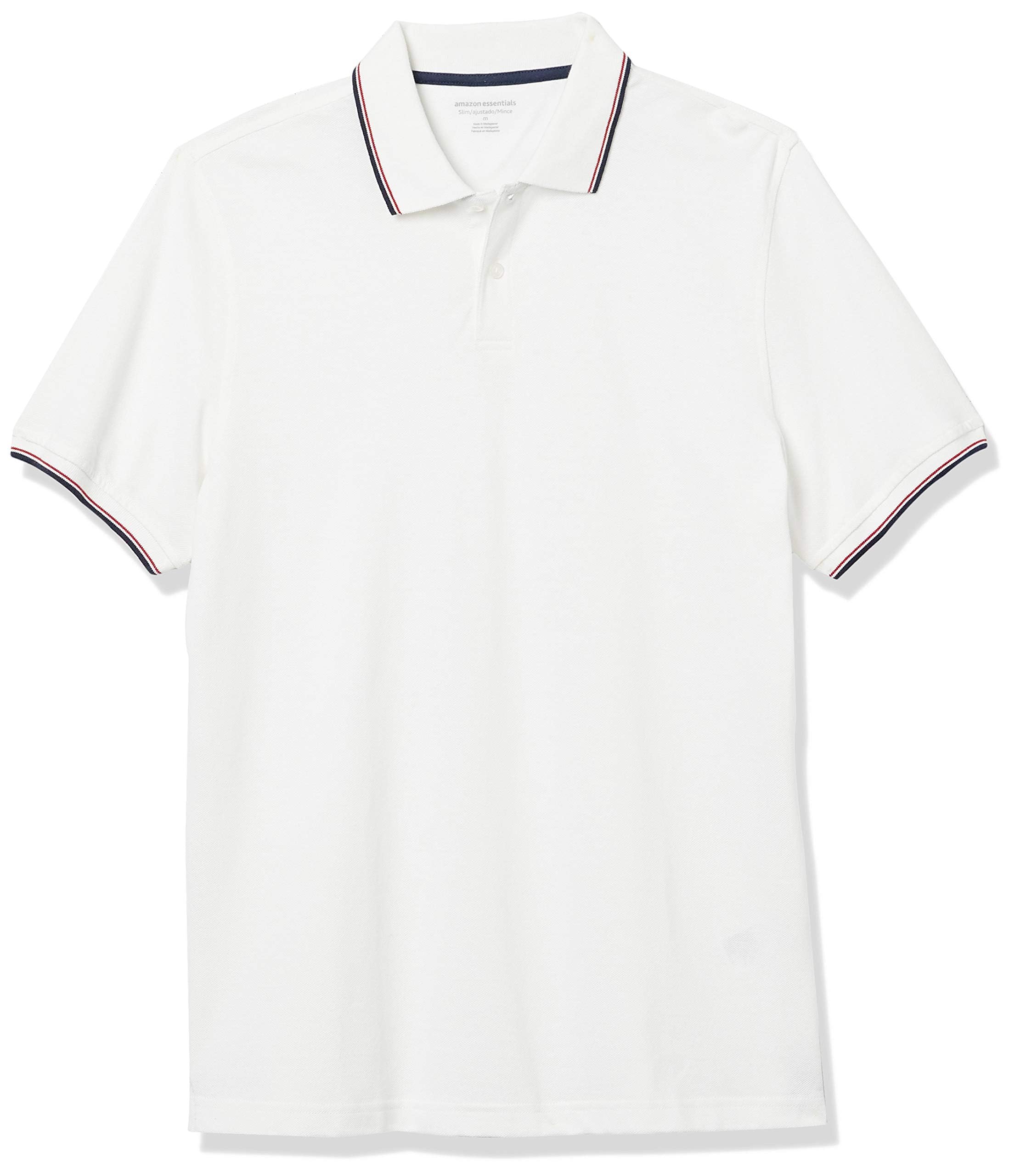 Amazon Essentials Men's Short Sleeve Slim-Fit Cotton Pique Polo Shirt, Breathable Collared