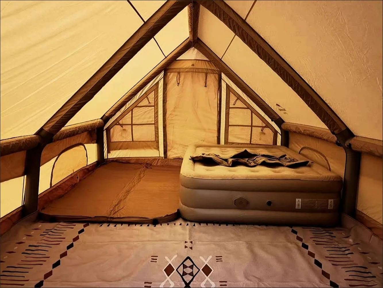 TentHome Aufblasbare Zelte Camping Wasserdicht Glampingzelt Familienzelt Stehhöhe Luxuszelt mit Pumpe für 2-6 Personen