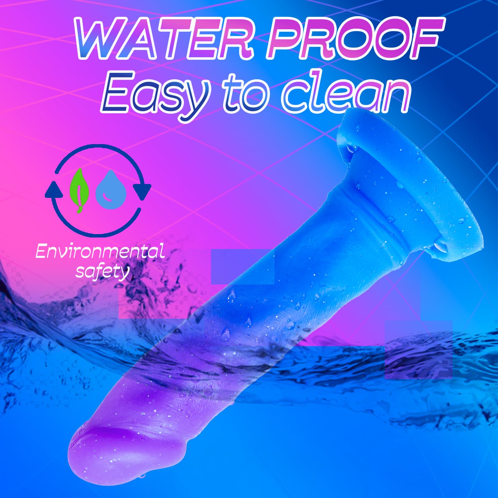 Realistic Dildo Clear Silicone 7.8" Blue-Purple Gradient Dildo with Strong Suction Cup for Women Hand Free Play Flexible Soft Penis Dong, Adult Sex G-spot Dildos Toys for Vaginal and Anal Stimulation