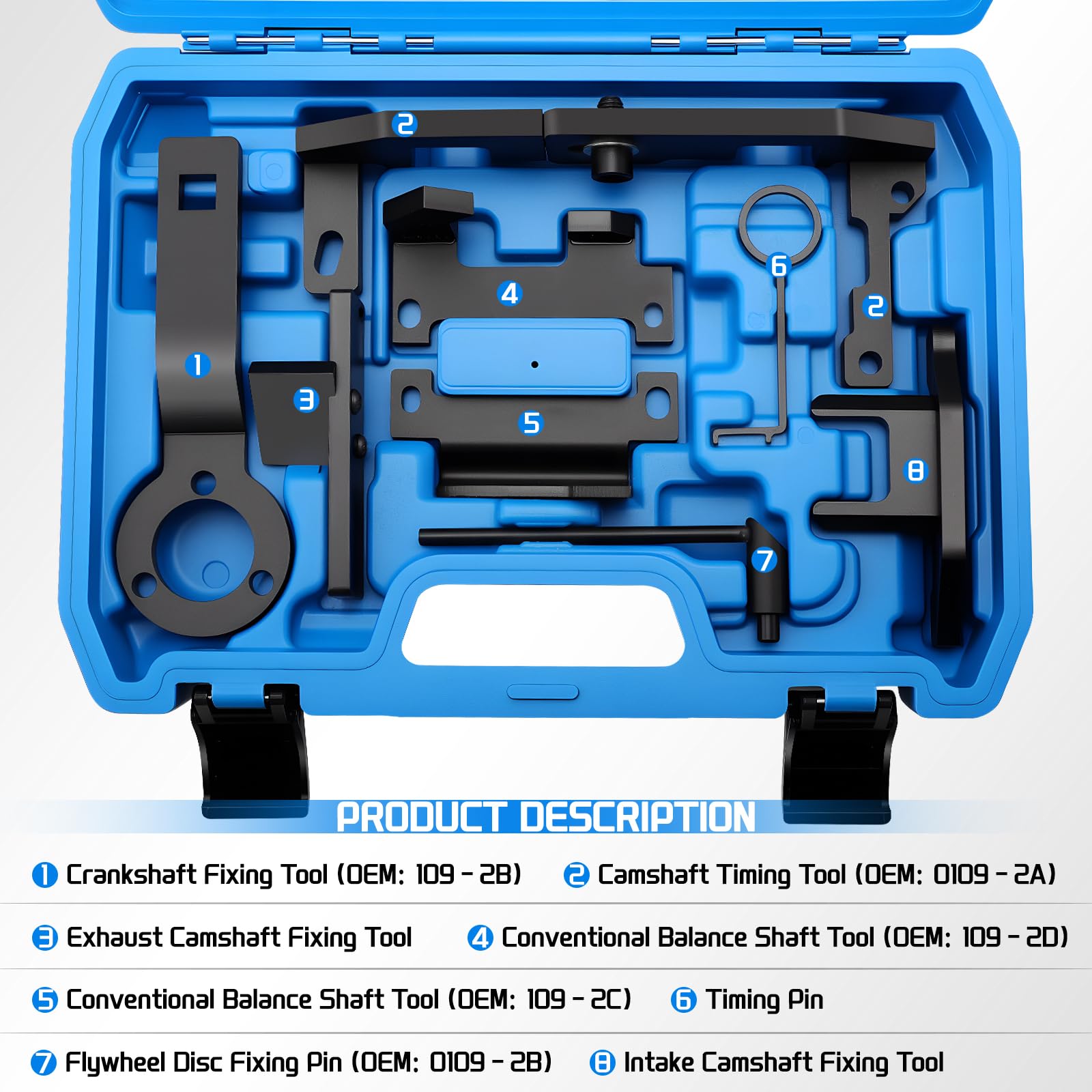 KAOLALI Kit di Strumenti per la Messa a Punto del Motore, Strumento di allineamento dell'albero a camme del Motore con Citroën Peugeot PSA Opel Toyota 1.0 1.2 VTI/VVT/GDI PureTech EB0(ZMZ)