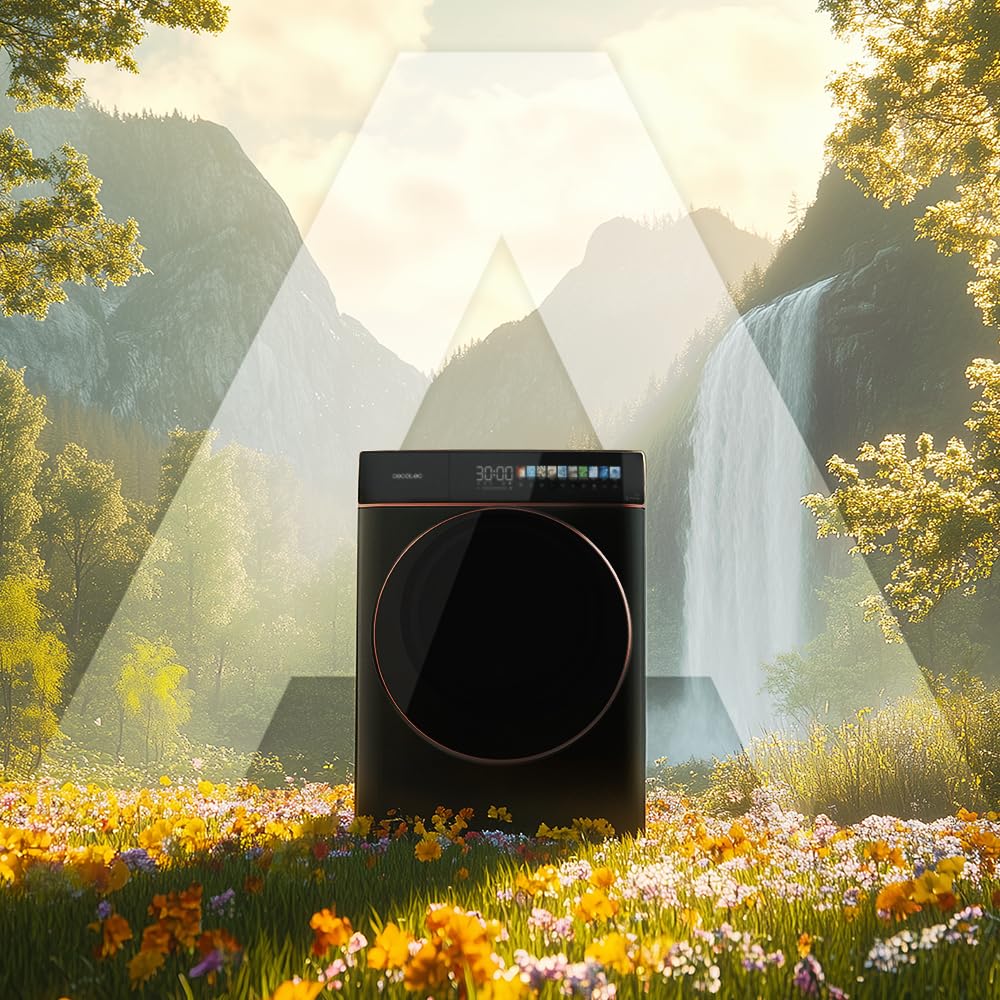 Cecotec Lavatrice 8Kg Carica Frontale Bolero DressCode 8900 Inverter FullColor Steel A. Acciaio 1400 Giri, Schermo 10,3", 11 Programmi, Inverter, SteamMax, Classe A