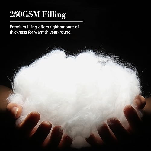 Miniatura 6 de Ousidan Edredón de plumón alternativo de gran tamaño, funda de microfibra cepillada suave con 8 pestañas en las esquinas, edredón negro de 120 x 98