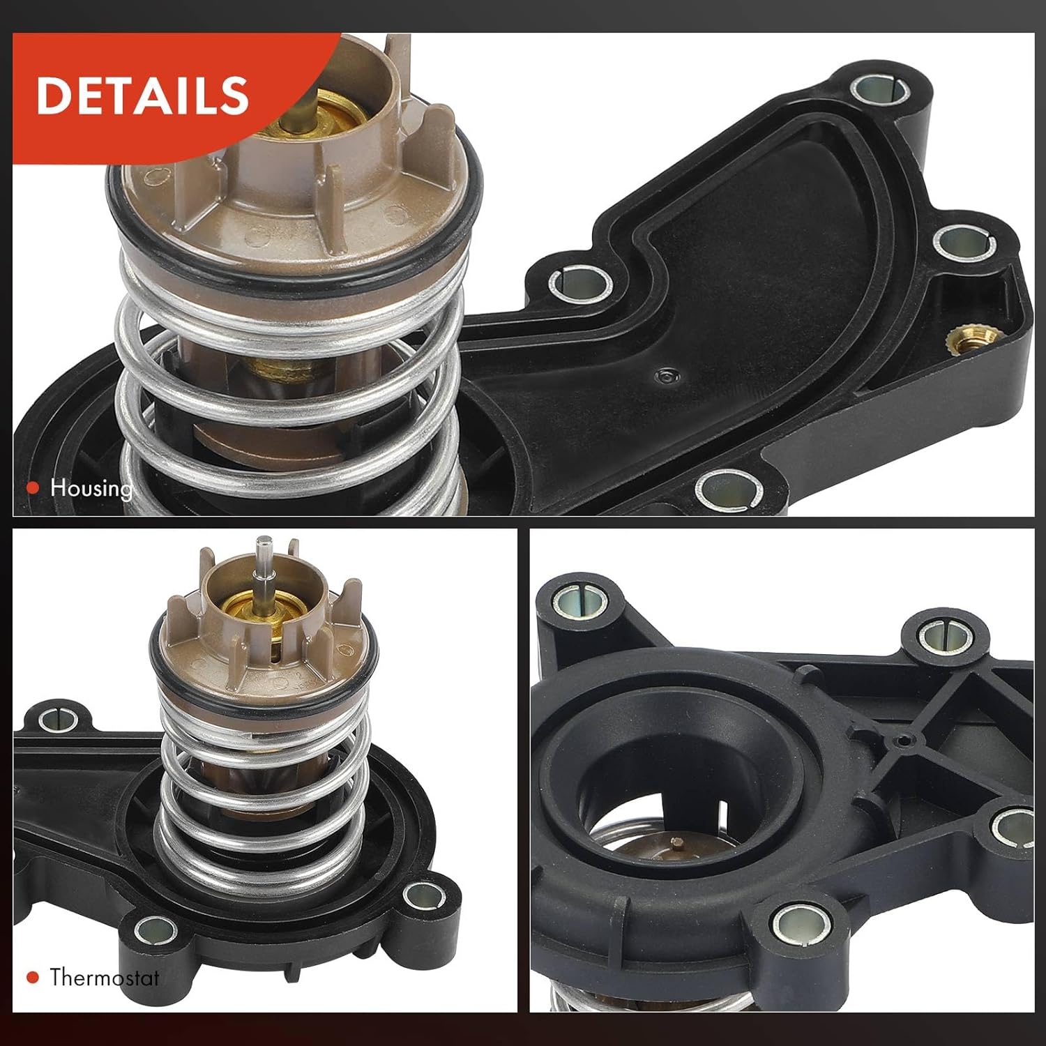 A-Premium Engine Coolant Thermostat Housing Assembly Compatible with Audi Q7 2018-2019, A6 Quattro 2016-2018, A7 Quattro 2016-2018, A8 Quattro 2015-2018, Replaces for 06E121111AN, 06E121111AR