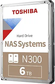 Toshiba Disco rígido interno N300 6TB NAS 3,5 polegadas - CMR SATA 6 GB/s 7200 RPM 512 MB Cache - HDWG760XZSTA