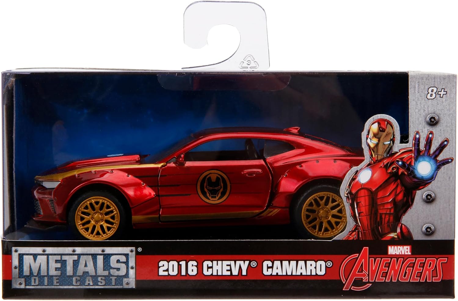 Jada Toys Metals Die-Cast Avengers 2016 Chevy Camaro, 1:32 Scale Die-Cast Vehicle Red, Red and Yellow