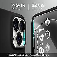 Vista 5 de GONEZ Funda de silicona para iPhone 15 Pro Max, compatible con Magsafe, protector de cámara + protector de pantalla, forro de microfibra suave Negro