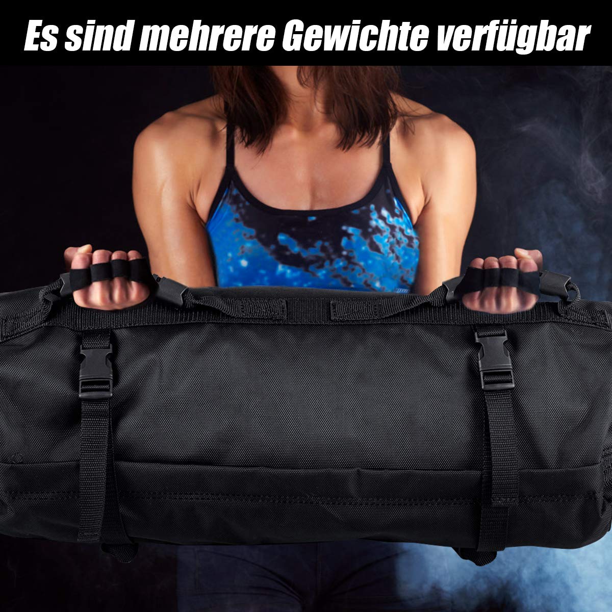 COSTWAY Sandbag, Power Bag inkl. Sandsack, Gewichtssack mit 6 Griffen, Core Bag aus Oxford, Trainingssandsack zum Gewichtheben, Training und Fitness