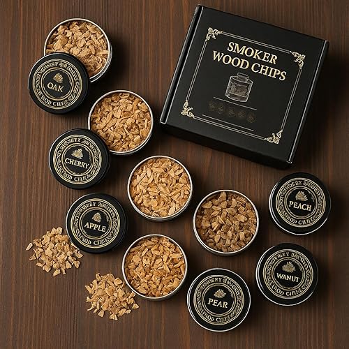 Miniatura 2 de Paquete variado de chips de madera para ahumar cócteles, 8 sabores (TOCHIGI, OKA, CEREZA, HAYA, MANZANA, NOGA, PAÑOS, PERA) - Chips de madera