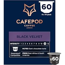 CafePod Black Velvet Lungo Nespresso Compatible Coffee Pods 60 Capsules