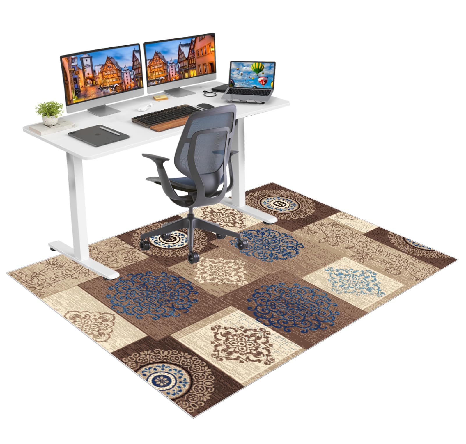Ruxevnsy 0980A Office Chair Mat For Hardwood Floors Non Slip Computer Desk Chair Mat For Carpet Floor Protector Mat For Rolling Chair Gaming Chair Mat For Carpet Floor Mat For Office Chair Gaming Rug 120 X 160 Cm