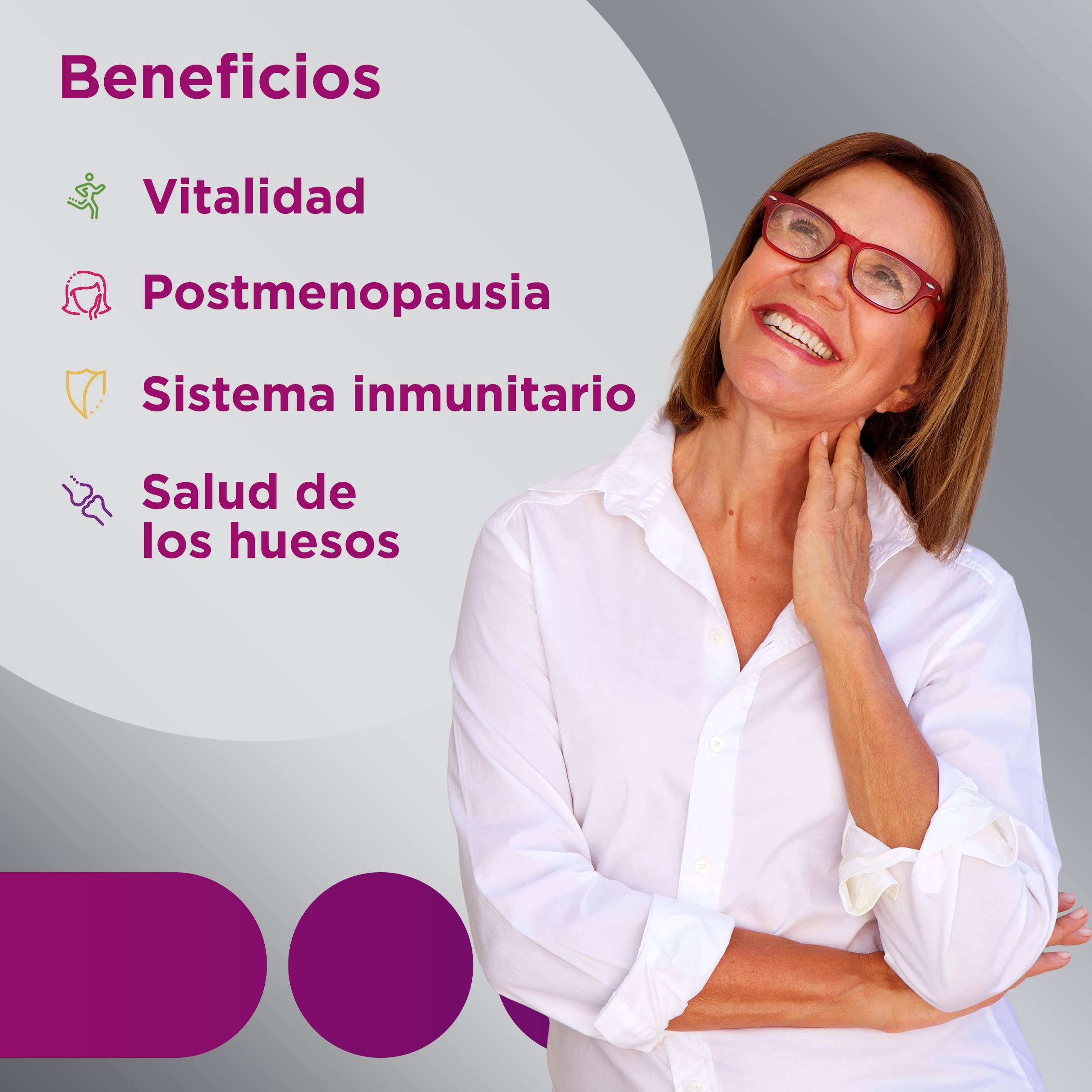Multicentrum Mujer 50+ Complemento Alimenticio Multivitamínico y Multimineral para Mujeres 50+, Con Vitamina C y Zinc; Postmenopausia, Sin Gluten, 90 Comprimidos