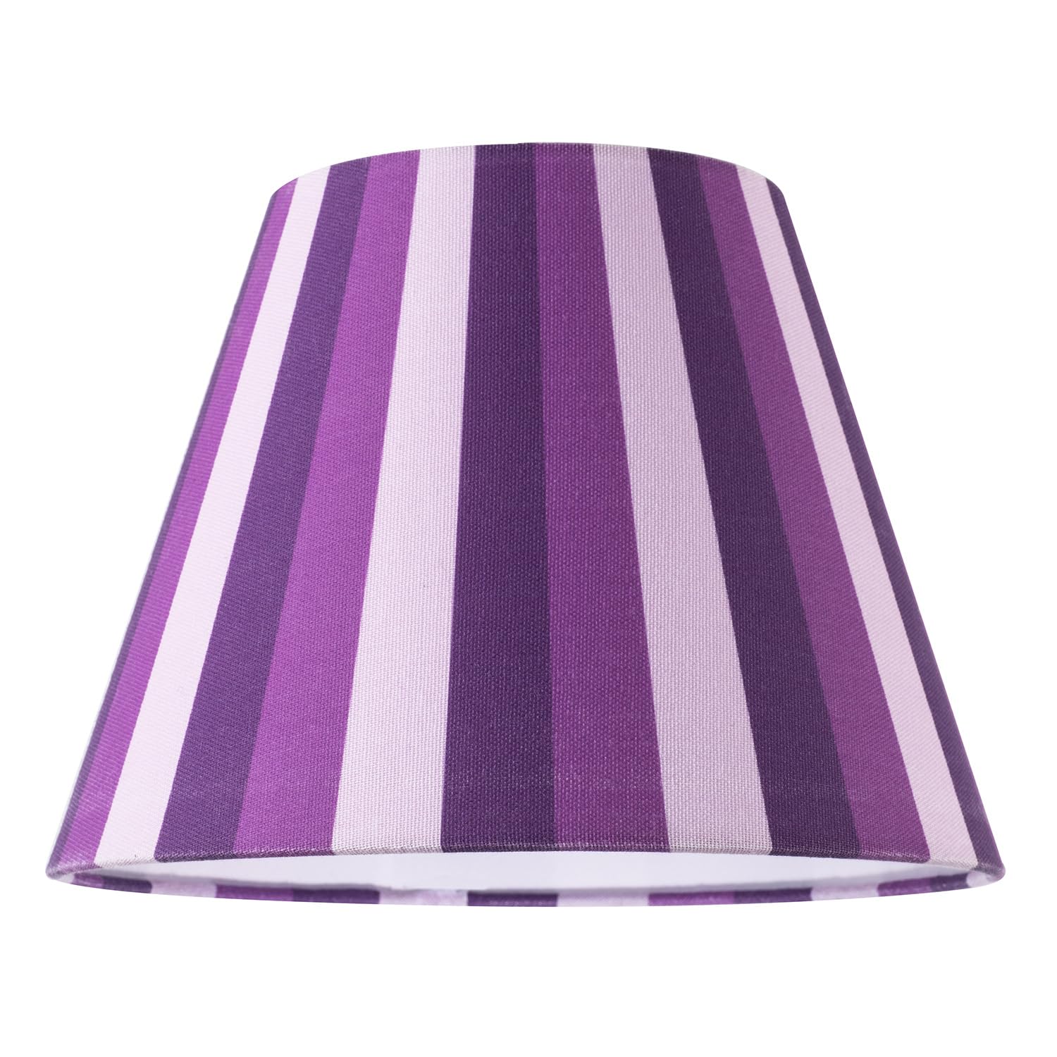 Happy Homewares Purple Modern Multi Tone Striped Linen Fabric Coolie Lamp Shade With White Cotton Inner Lining | 18Cm X 25Cm | For Ceiling Pendant Or Lamp By