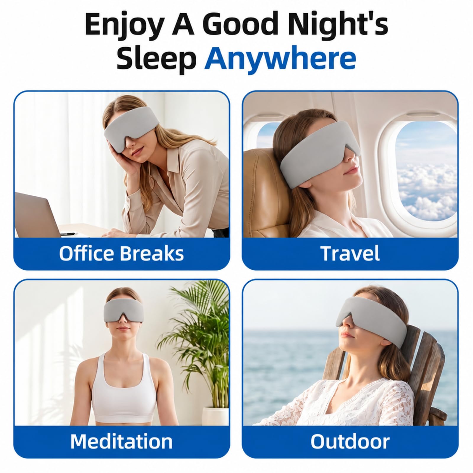 Weighted Eye Mask,Weighted Sleep Mask,100% Light-Blocking Design(Gray) — Amazon image 7