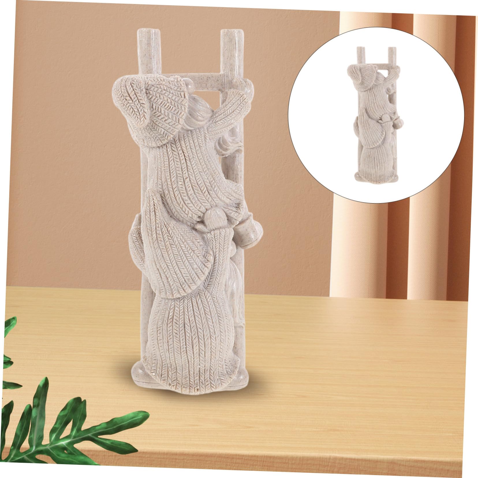 TOYANDONA Statue De GNOME Grimpant à Échelle Figurine Résine pour Décoration De Jardin Extérieur Ornement De GNOME De Patio