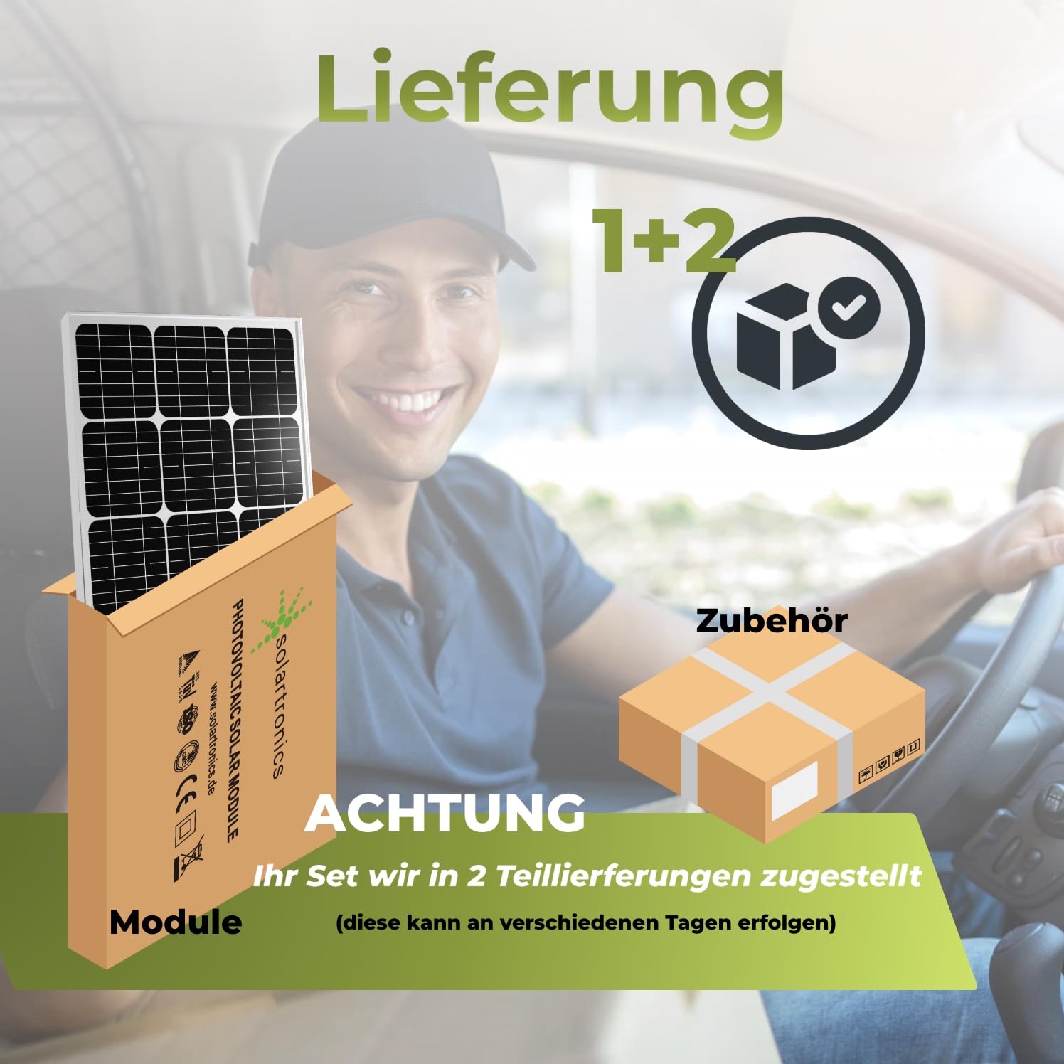 solartronics Komplettset 3x140 Watt Poly Solarmodul NM 1500 W Spannungswandler 30A Laderegler blau Photovoltaik Inselanlage