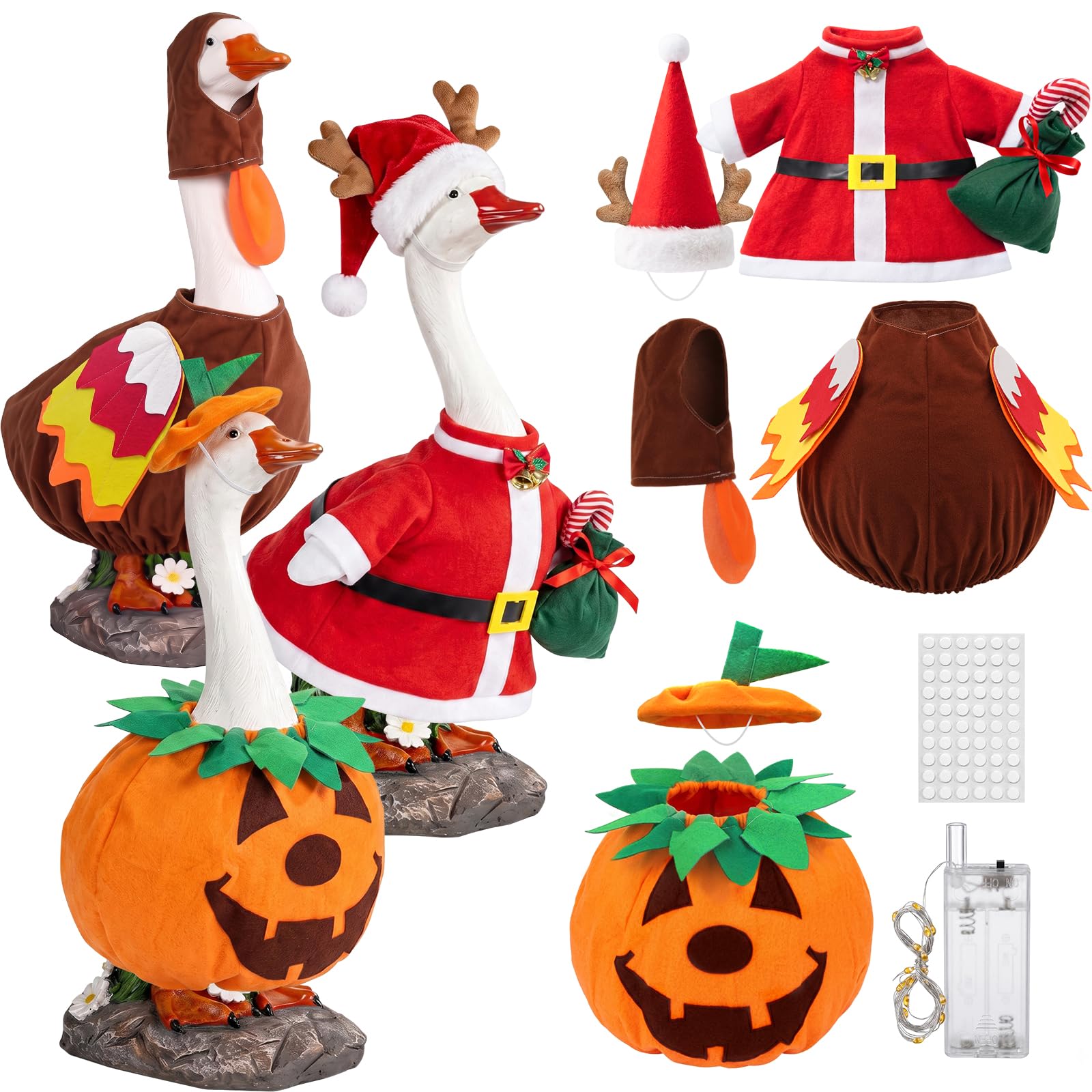3 Sets Halloween Porch Goose Outfits
