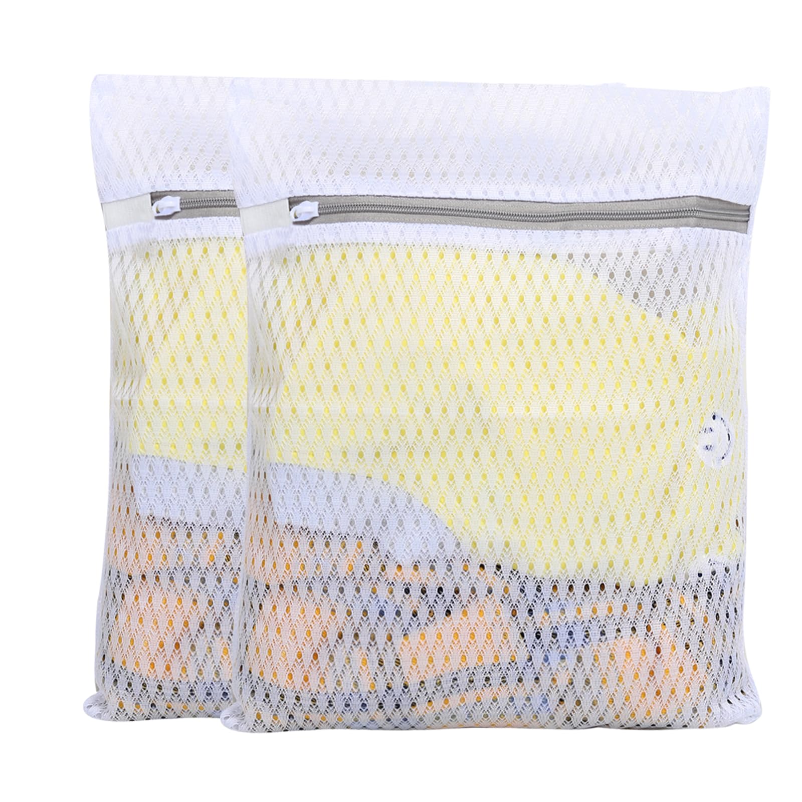 2 PCS Extra Large Mesh Laundry Bag 60x60cm,Mesh Laundry Bags for Washing Machine, Laundry Bags with Zips, Reusable Washing Machine Wash Bag for Clothes, Underwear, Bra,Socks (2XXL,White) — image 1