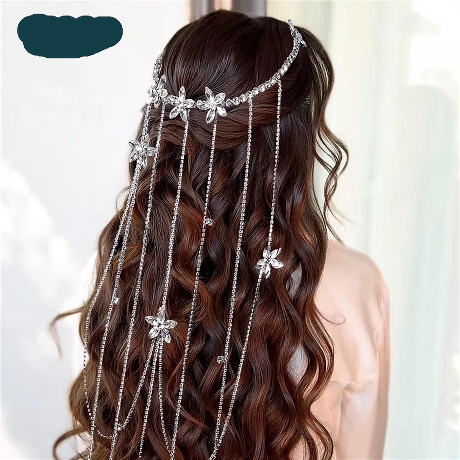 Diadema Bling Rhinestone Cadena Cabello Vine Novia | Tocados de boda Banquete Fiesta Joyería for el cabello