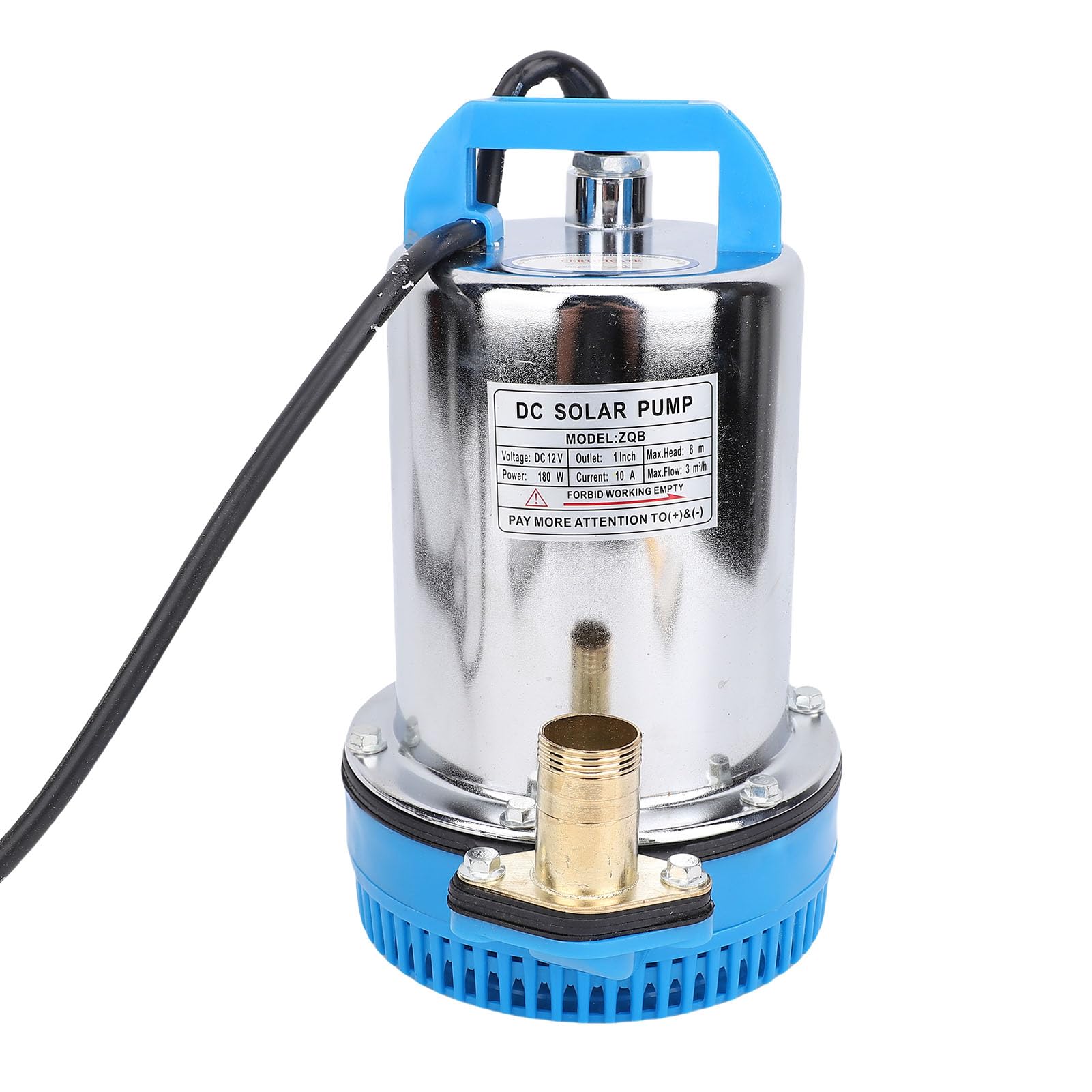 Pompa Ad Acqua Solare Sommergibile Pompa Ad Acqua Solare 180W 3 Metri Cubi/Ora di Flusso in Acciaio Inossidabile con Cavo da 8,2 Piedi per Stagno da Giardino Piscina Acquario
