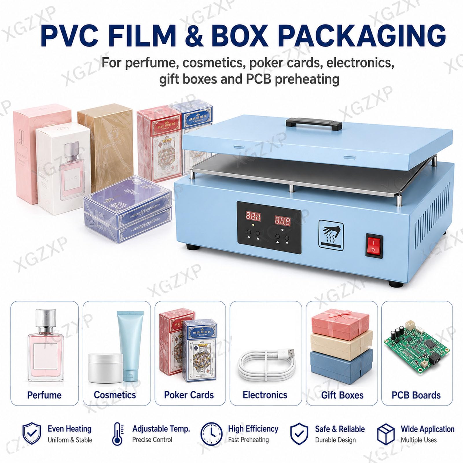 Máquina Manual Para Envolver Con Celofán, 1200 W, Con Control De Temperatura De 200 ℃, Placa Calefactora De Aluminio De 400 X 300 Mm, Para Perfumes, Cosméticos, Cajas De Póker Y Películas De Pvc