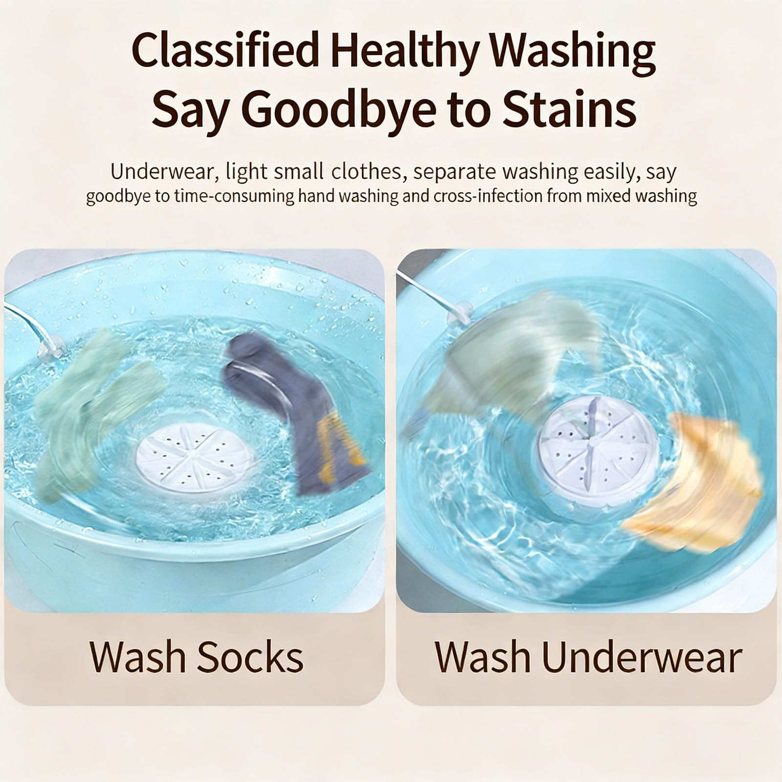 Elnwnnkc Portable Household Fruit and Vegetable Cleaning Gadget Electric Small Dishwasher Electric Cleaner ABS Texture for Plate Washing Machine — view 8