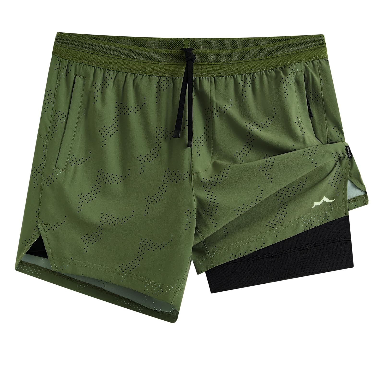 maamgic Mens 2 in 1 Gym Shorts 5 Inch Athletic Tennis Shorts Stretch Workout Running Shorts with Liner