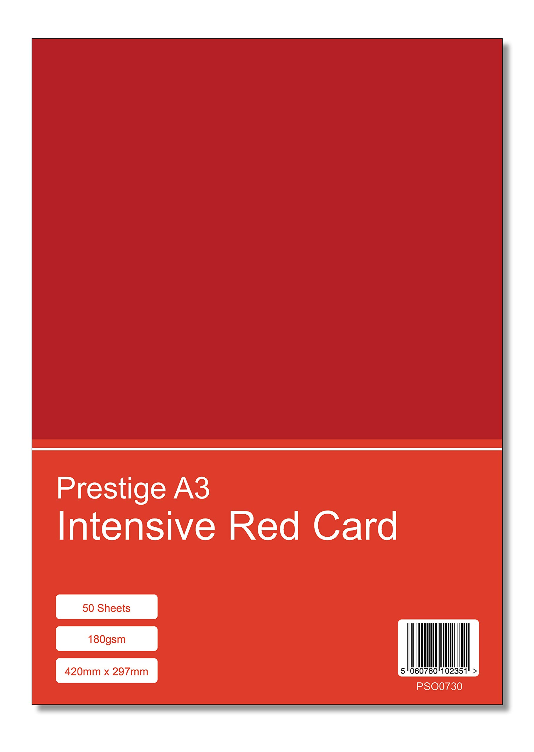 Prestige A3 Intensive Red 180gsm Craft Card x 50 Sheets per Pack