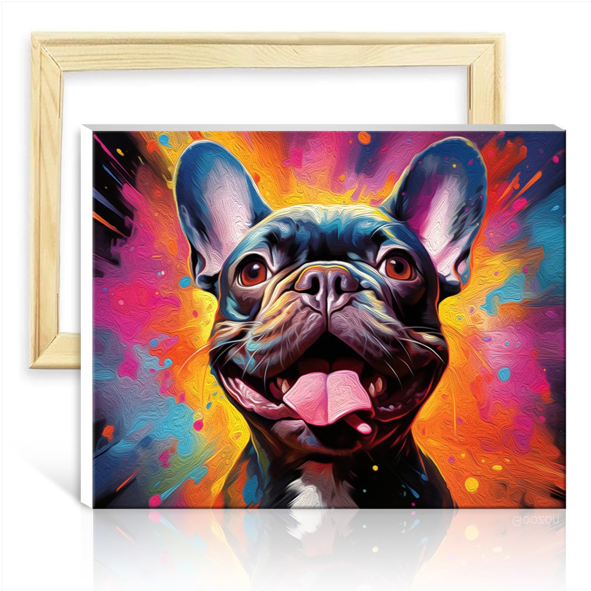 TANGFEIY Canvas Oil Painting Imagine Dogs DIY Paint by Numbers Kits Acrylic Number with Paintbrushes Pictures for Home Wall Decor Gifts No Frame(30x40cm)