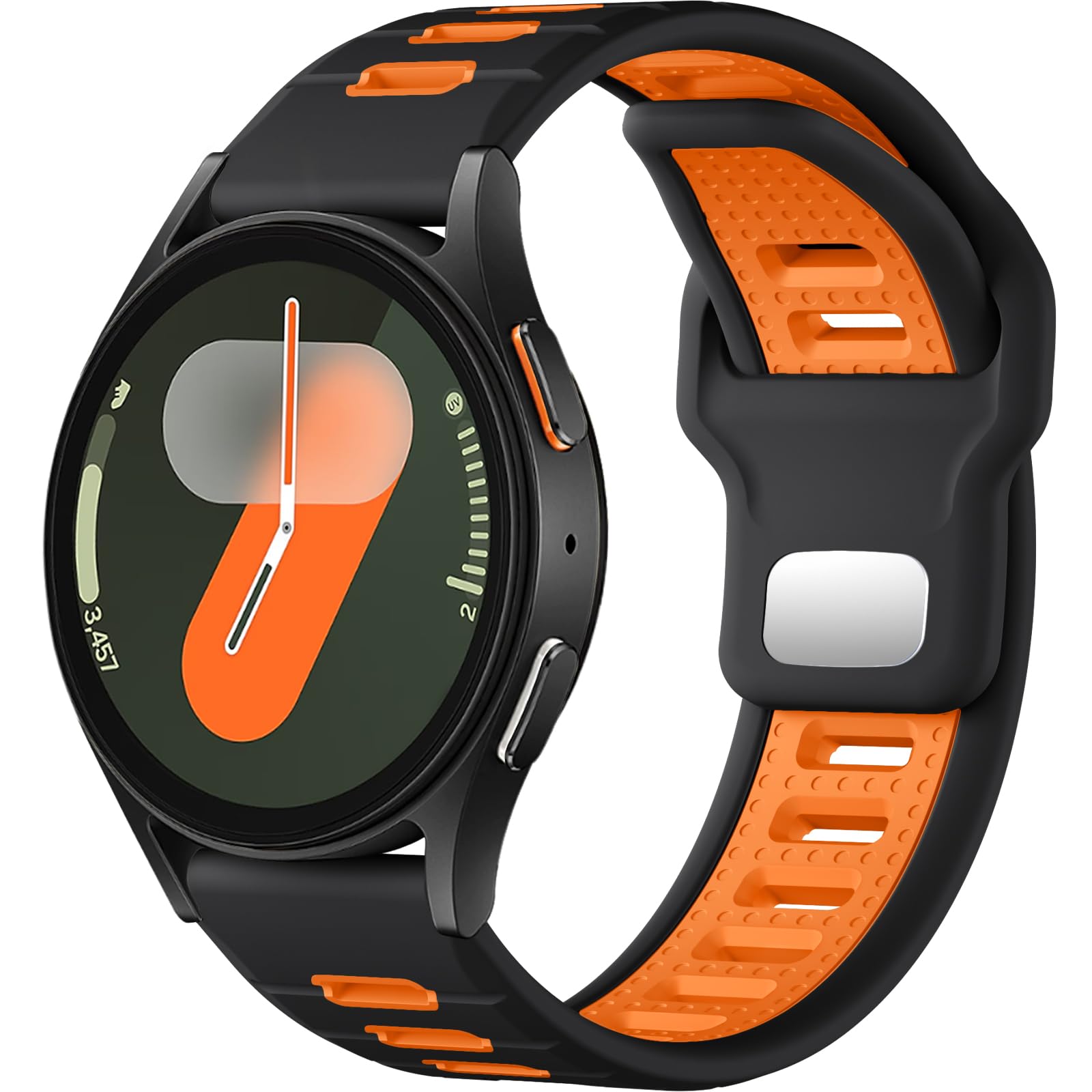 CeMiKa 20mm Rugged Strap Compatible with Samsung Galaxy Watch Strap  44mm 40mm Men,Soft Silicone Sport Straps for Galaxy Watch 6/4