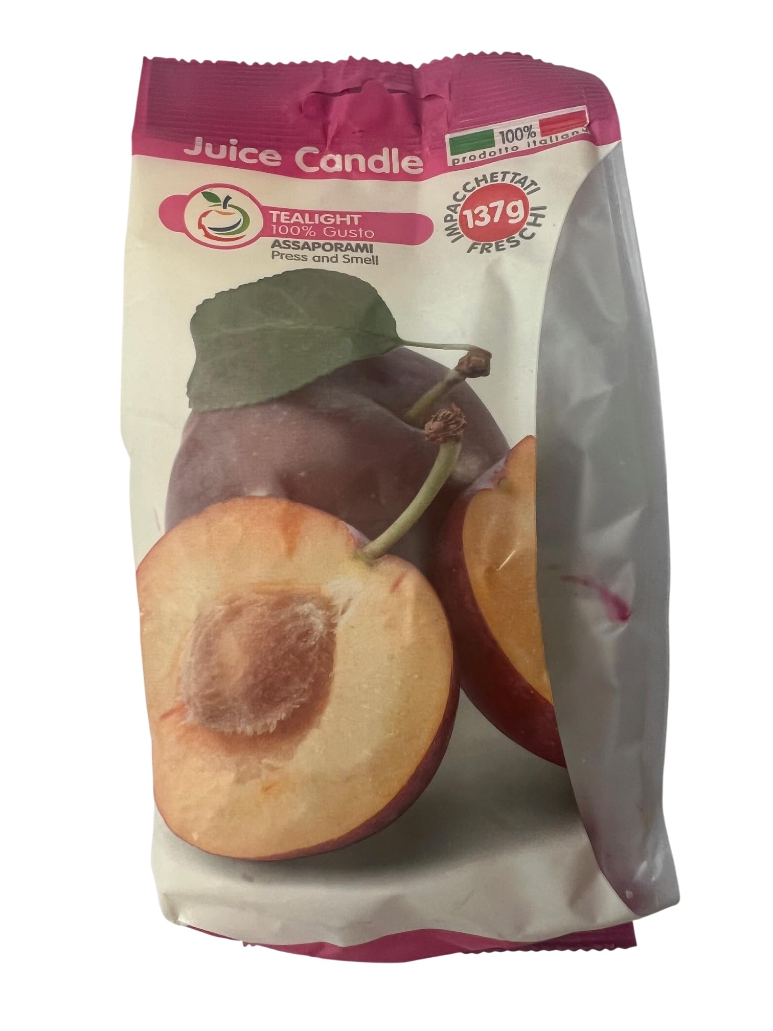 Cereria di Giorgio Juice Fruit Scented Fragrance Votive Candle, Wax, Plum, 3.8 x 3.8 x 1.6 cm 12 Units