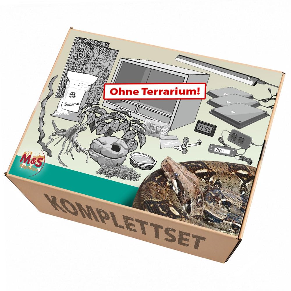 Komplettset: Für größere Boas und Pythons (150x80x80cm) Terrarium OHNE! Terrarium