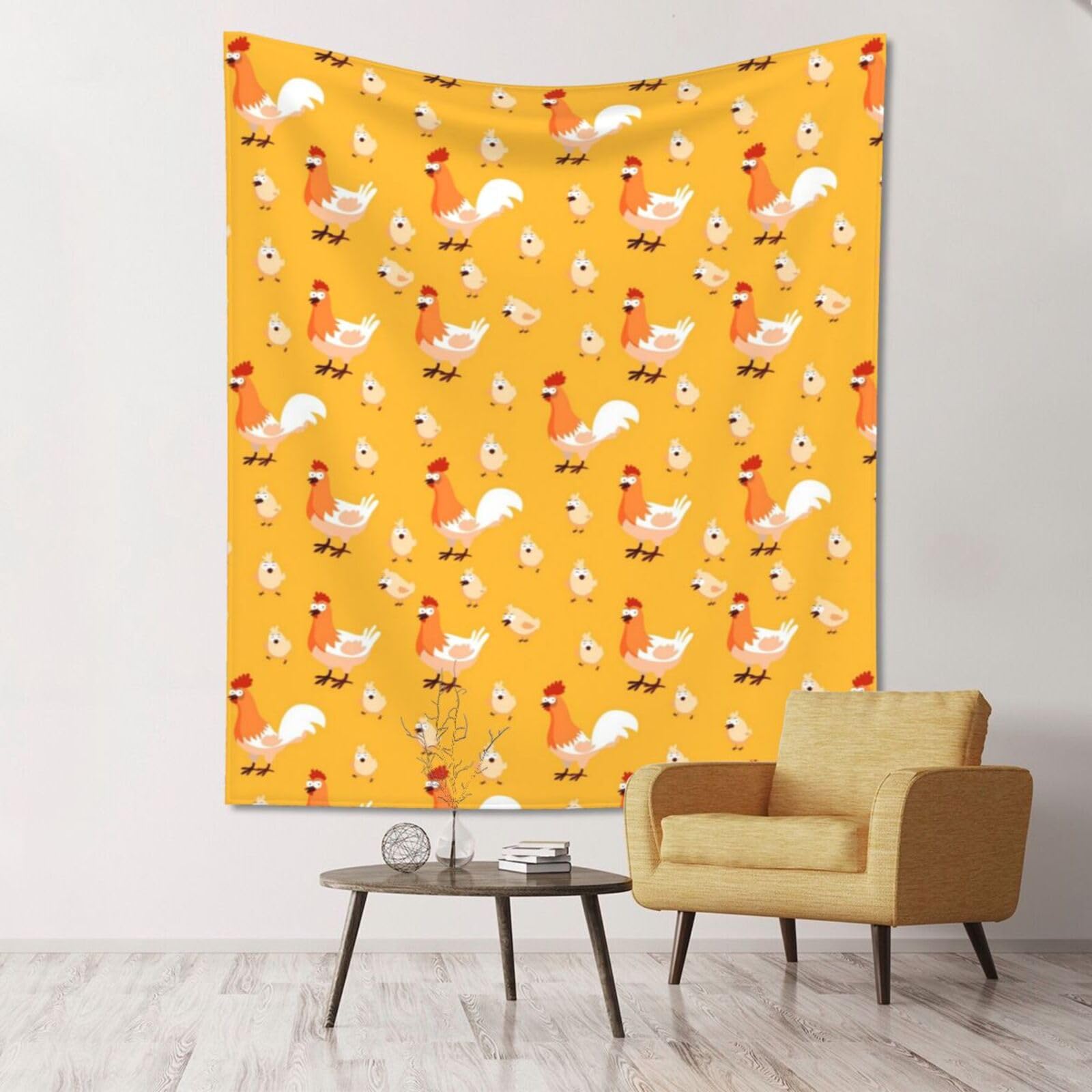 WKSGDSG Large Wall Hanging, Machine Washable Tapestry For Dorm Room, Chicken Chick, Lightweight Polyester Wall Art For Bedroom Living Room, 152x130cm