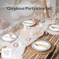 Vista 6 de 60 Piezas de Platos Desechables de Plástico Blanco - Platos Premium Resistente 30 Platos de Cena y 30 Platos de Ensalada con Borde Verde Cazador