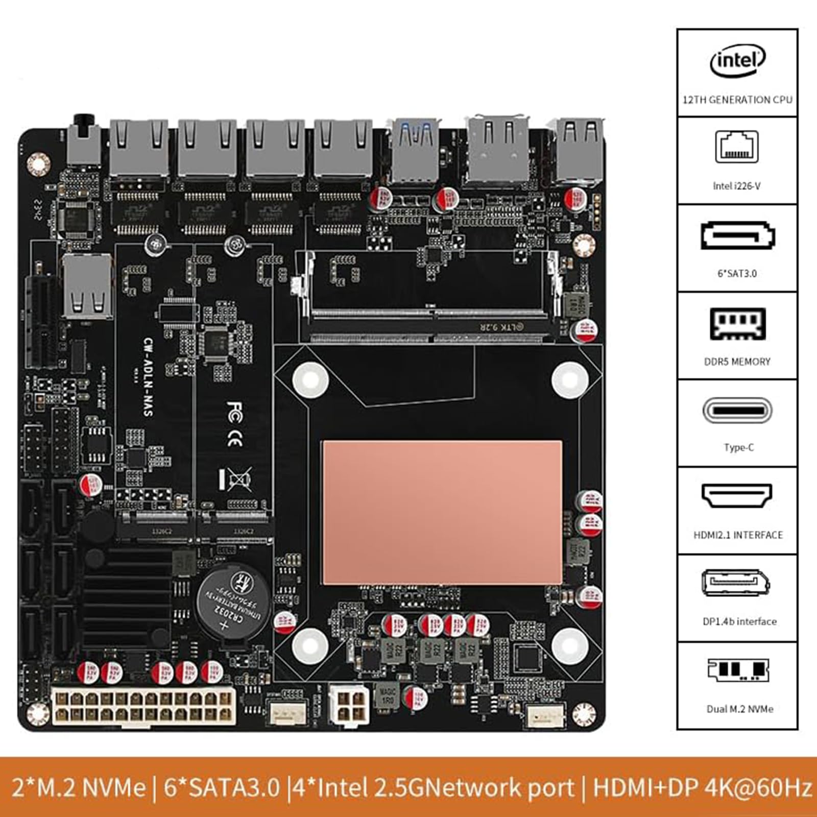 Amazon | N100 i3-N305ミニITXマザーボード6ラックNAS組み合わせ,6