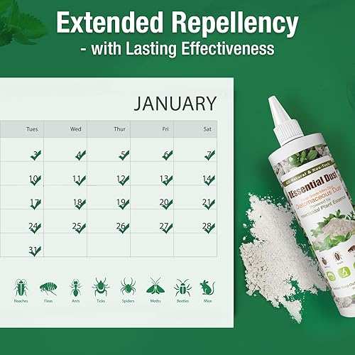 Miniatura 5 de EcoVenger Polvo DEssential, mata chinches, cucarachas, hormigas, pulgas, repelente de insectos gateantes, micropolvo de tierra de diatomeas de grado