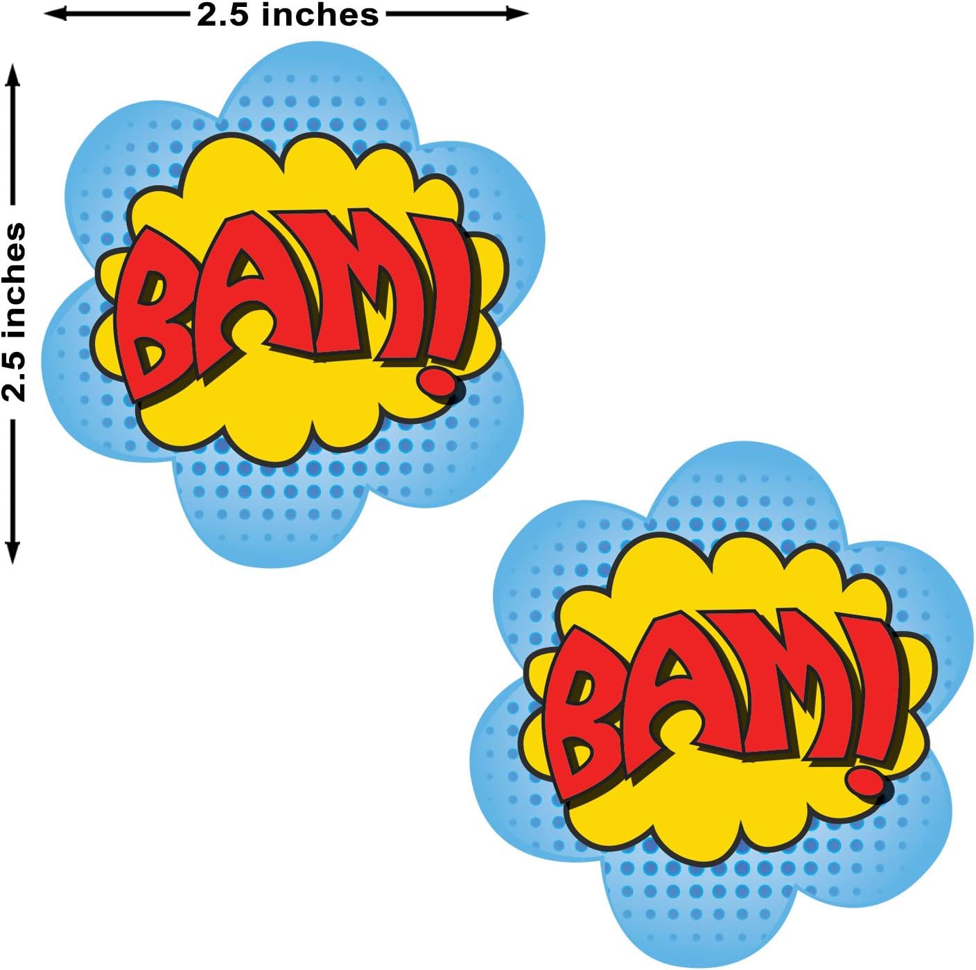 Neva Nude BAM Superhero Nipztix Pasties Nipple Covers for Festivals, Raves, Parties, Lingerie and More, Medical Grade Adhesive, Waterproof and Sweatproof, Made in USA