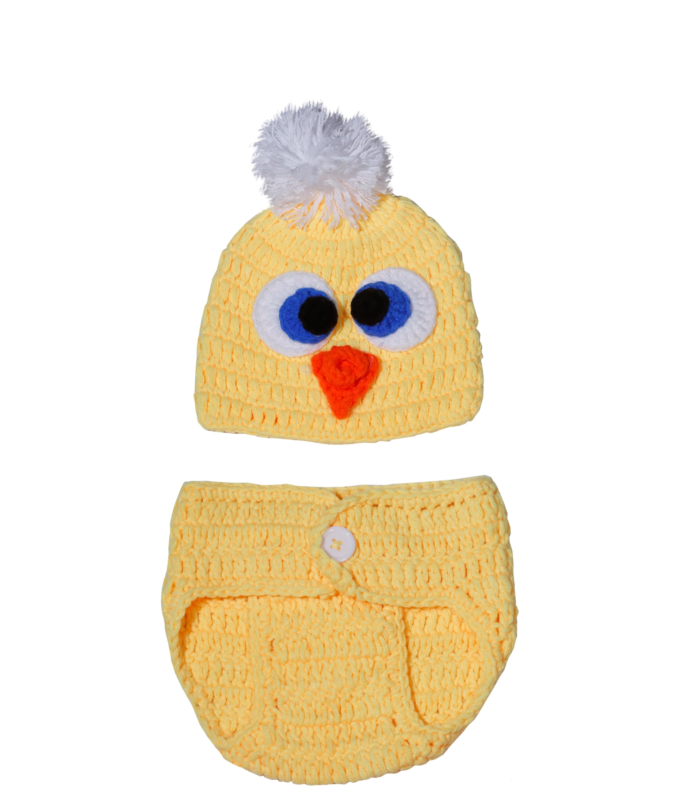 Matissa Newborn Baby Girl/Boy Crochet Knit Costume Photography Prop Outfits (Baby Chick)