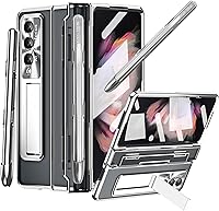 Vista 17 de Funda transparente para Samsung Galaxy Z Fold 5 con S Pen y soporte para bolígrafo, diseño de una sola pieza Z Fold 5, funda para teléfono